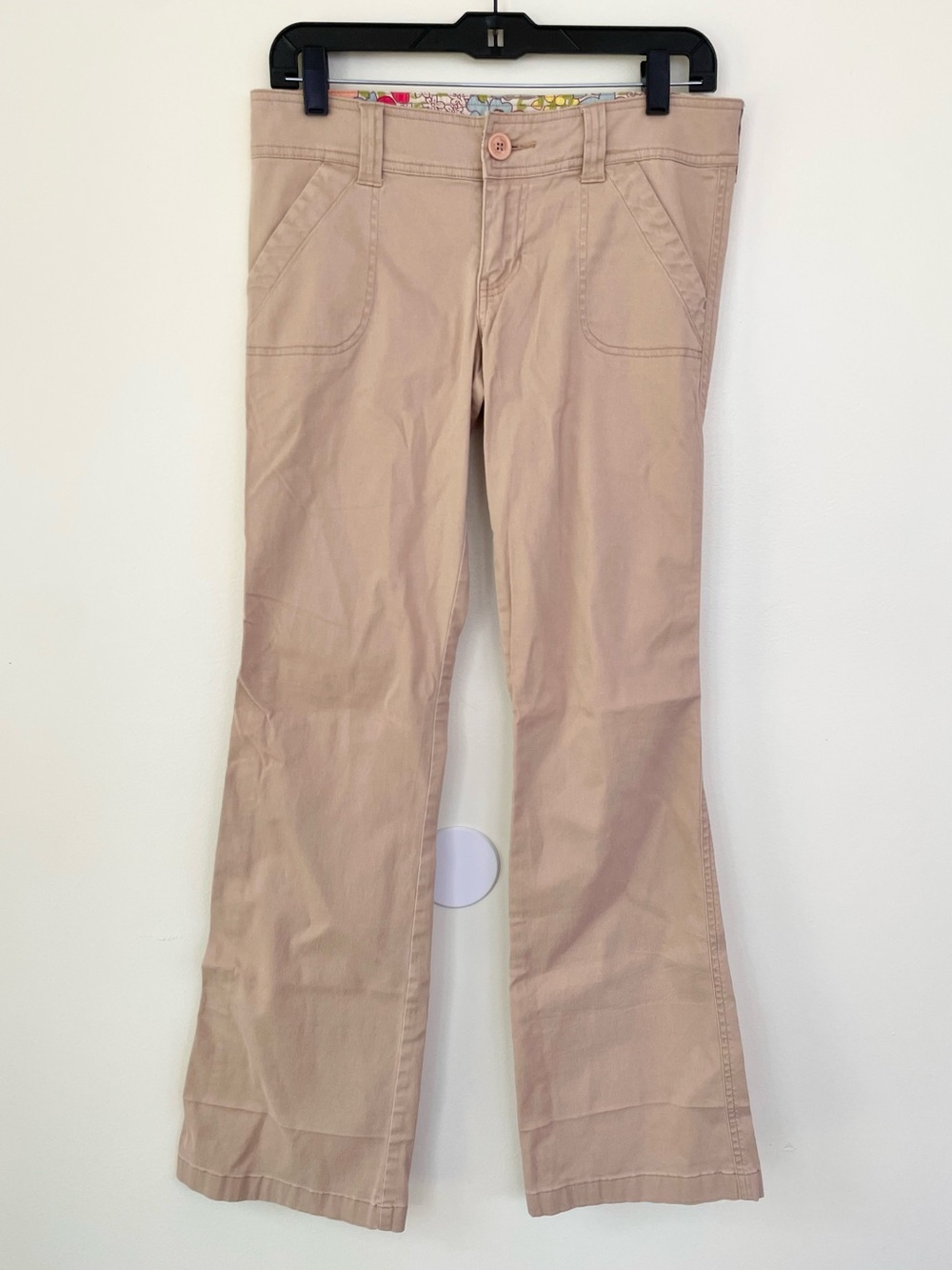 Vintage Hollister Y2K Low Rise Flare Khaki Tan Pants size 3 90s Britney Spears